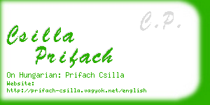 csilla prifach business card